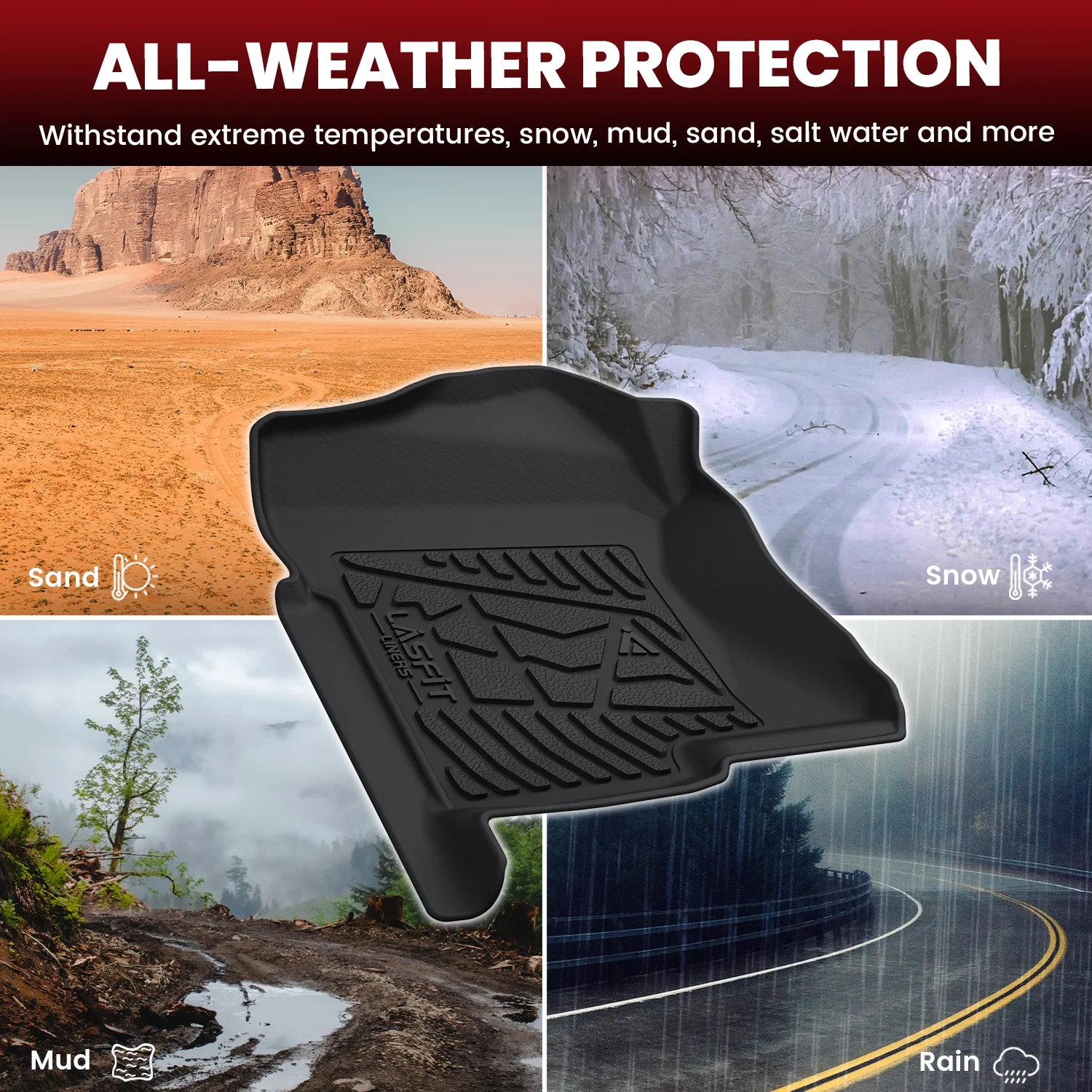 Fit for 2000-2006 Cadillac Escalade ESV 1st & 2nd Row Floor Mats, Fit 2nd Row Bench Seat Only - Image 3