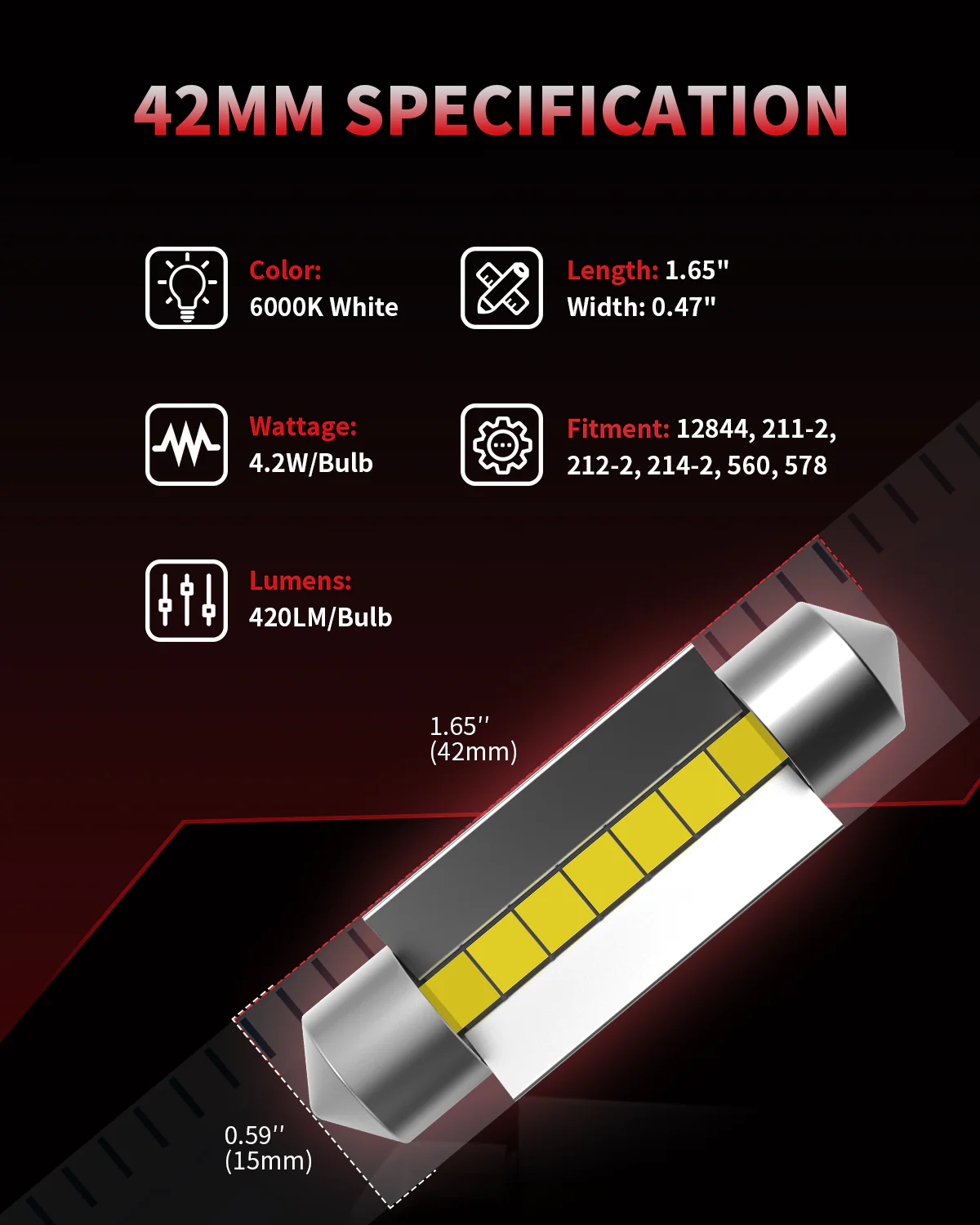 Fit for 2011-2020 Dodge Journey The Brightest LED Bulbs Upgrade - Image 50