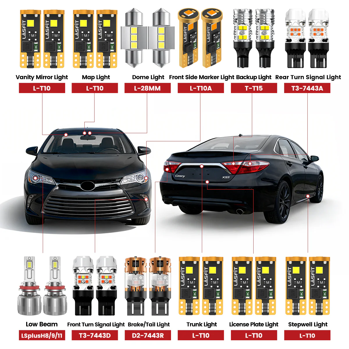 Fit for 2012-2017 Toyota Camry LED Bulbs Exterior Interior Lights