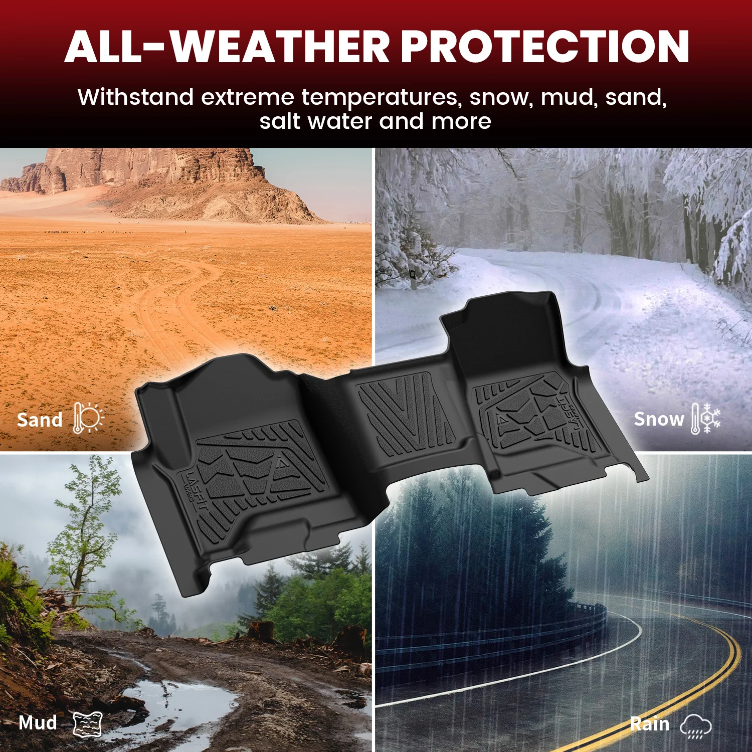 Fit for 2014-2018 GMC Sierra 1500 Floor Mats, Fit Carpet Floor & Without 4*4 Shifter Only - Image 13