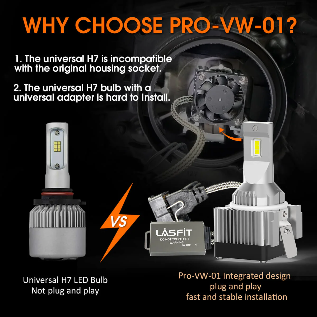Fit for 2012-2015 Volkswagen Passat Custom H7 LED Bulbs Upgrade | Tested and Verified - Image 7