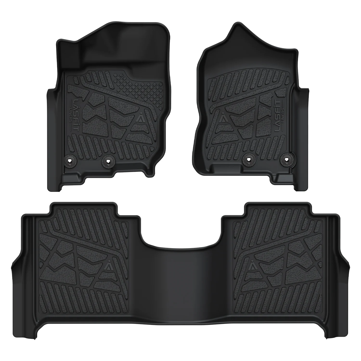 Fit for 2017-2024 Nissan Titan TPE Floor Mat, Fit Crew Cab Equipped with Rear Seat Cargo Organizer