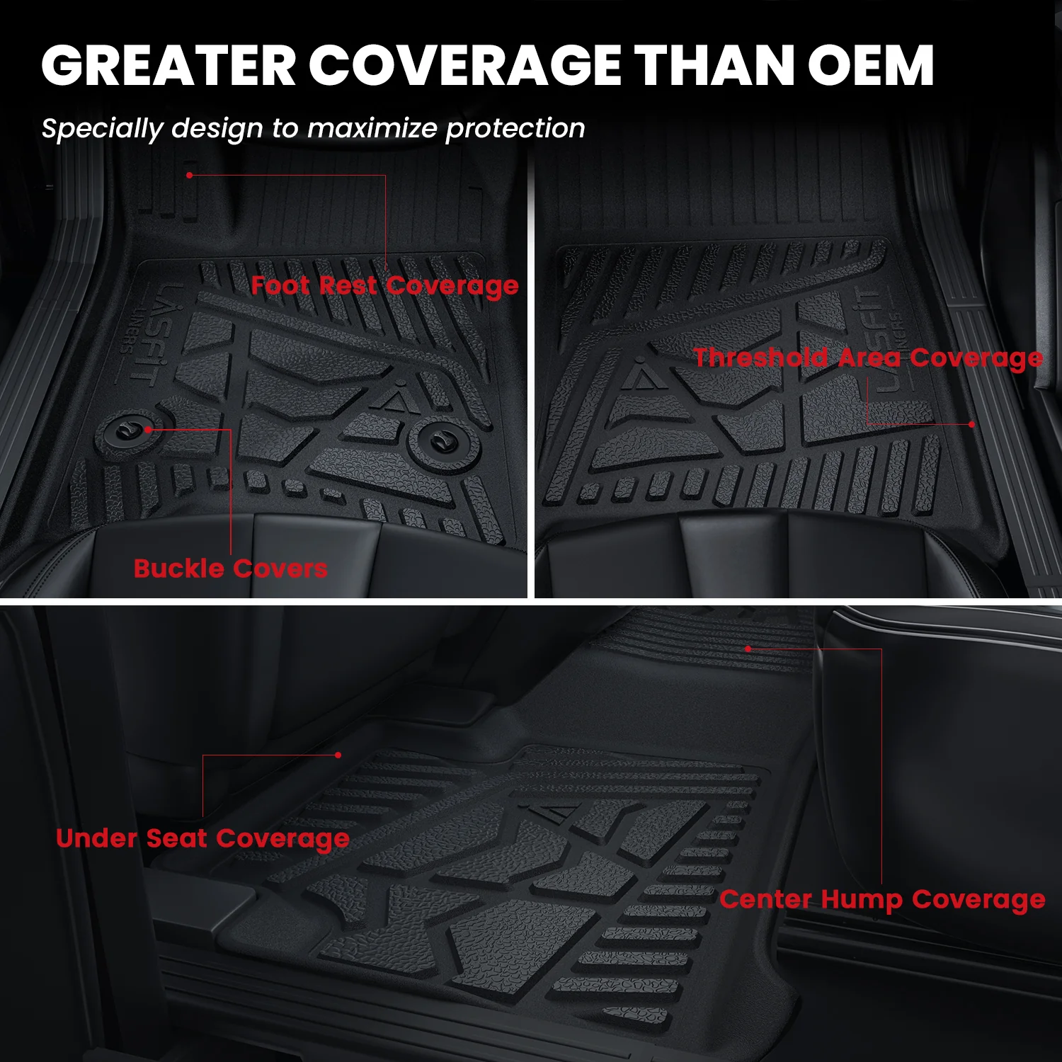 Fit for 2020-2026 GMC Sierra or Sierra Denali 2500HD 3500HD Floor Mats, Fit Carpet Floor Only - Image 55