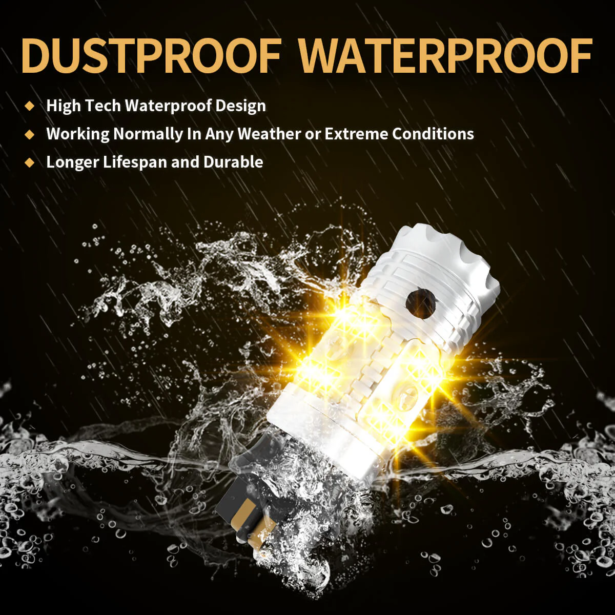 PWY24W PW24W CANBUS Anti Hyper Flash LED Turn Signal Lights Blinker Bulbs | Amber Yellow, 2 Bulbs - Image 8