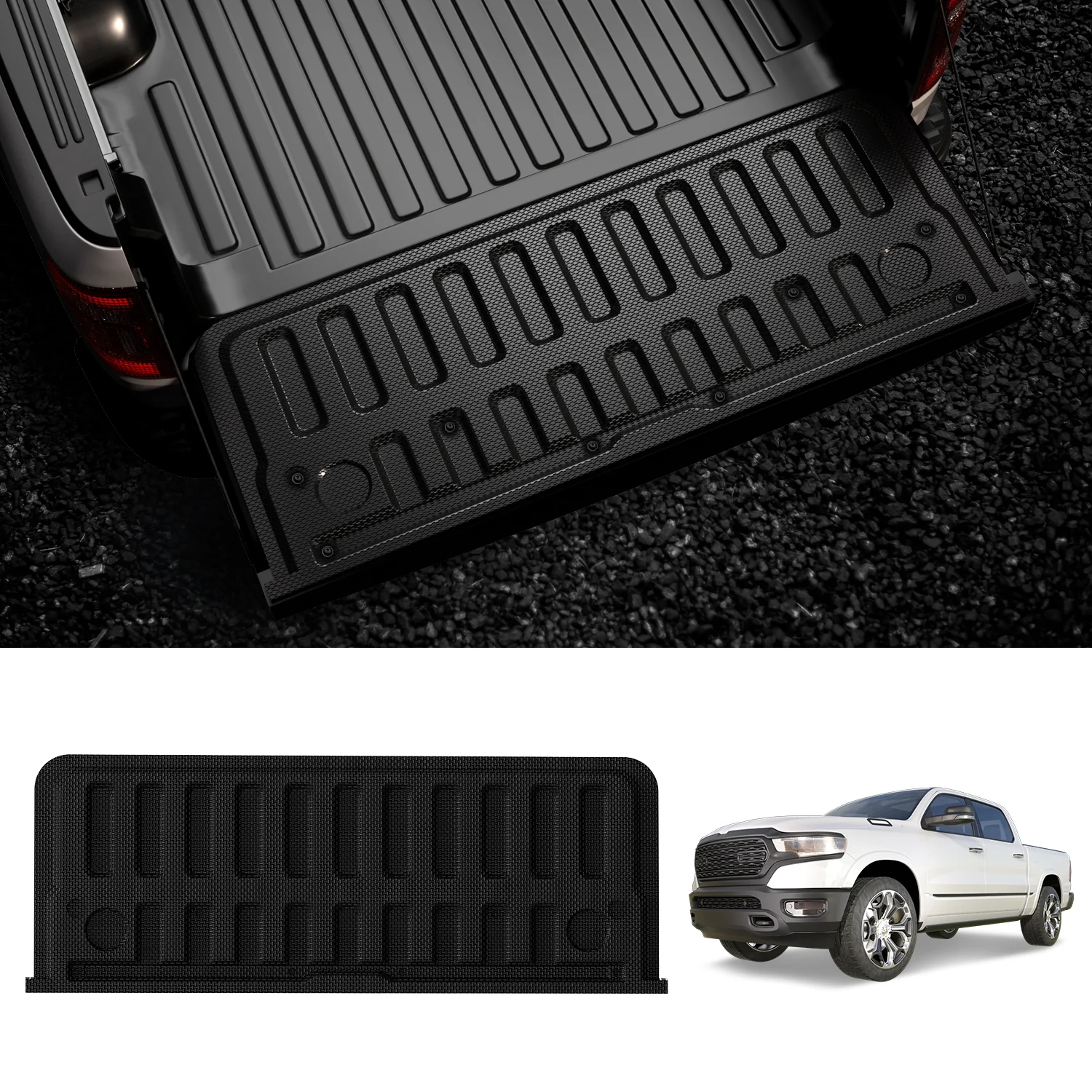 Fit for 2019-2026 Ram 1500 Truck Bed Mat & Tailgate Mat, Fit without RAM RamBox, Not Fit Drop-in liners - Image 14