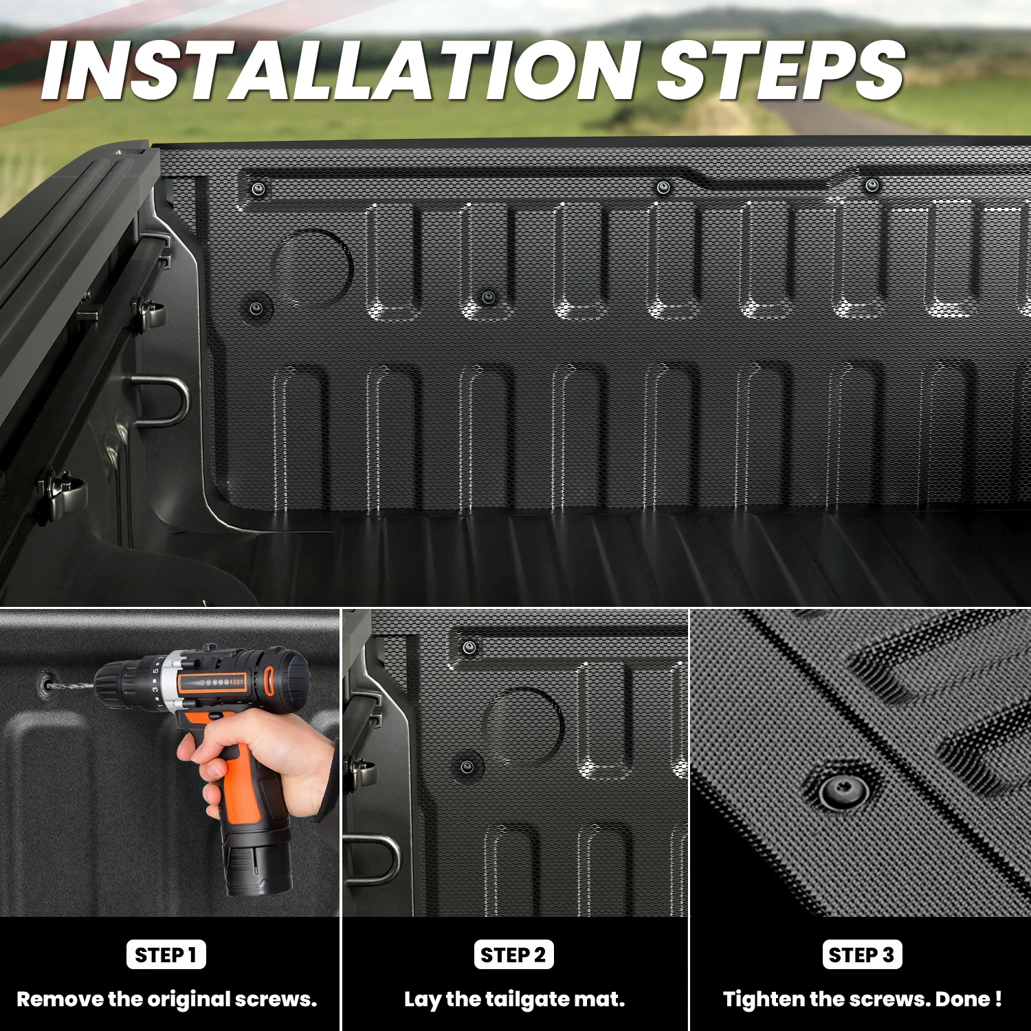 Fit for 2019-2026 Ram 1500 Truck Bed Mat & Tailgate Mat, Fit without RAM RamBox, Not Fit Drop-in liners - Image 20