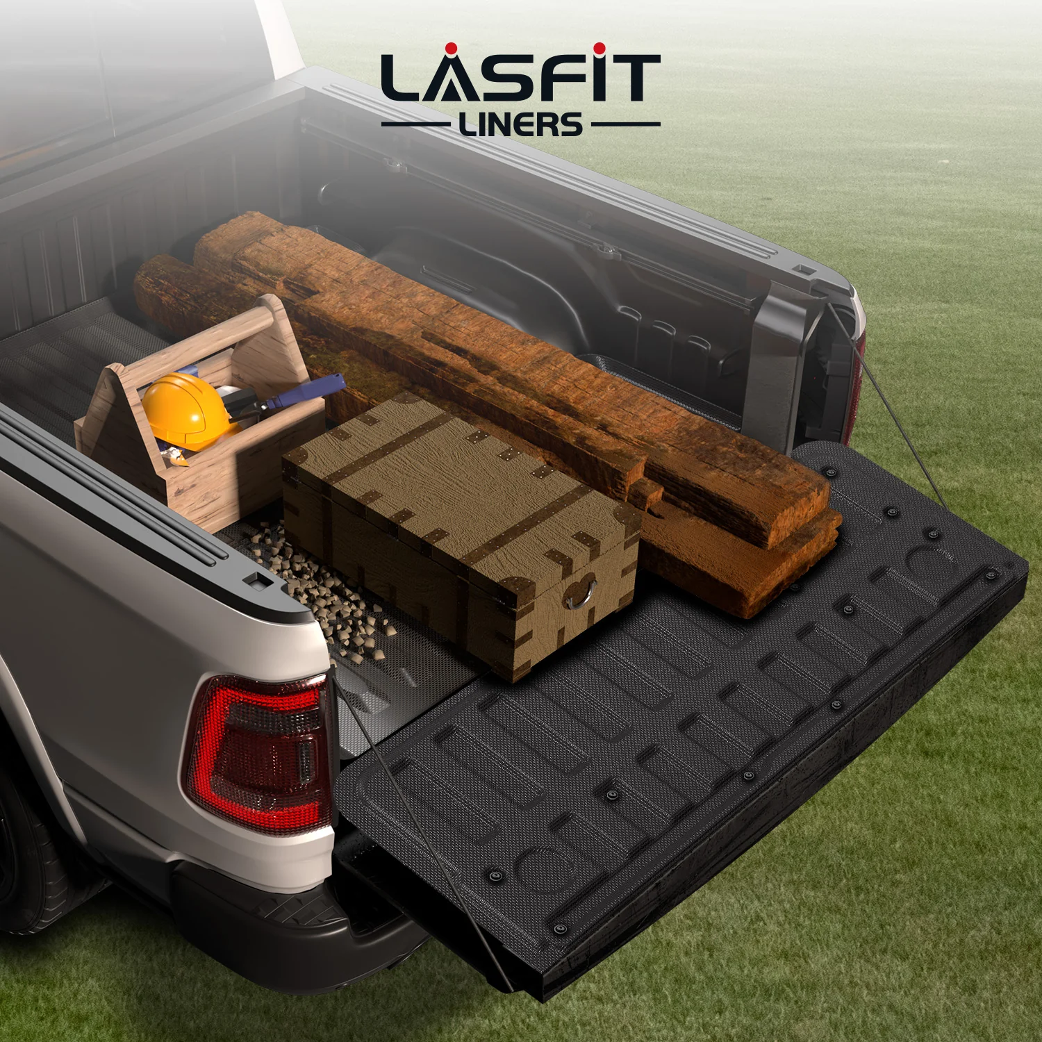 Fit for 2019-2026 Ram 1500 Truck Bed Mat & Tailgate Mat, Fit without RAM RamBox, Not Fit Drop-in liners - Image 27