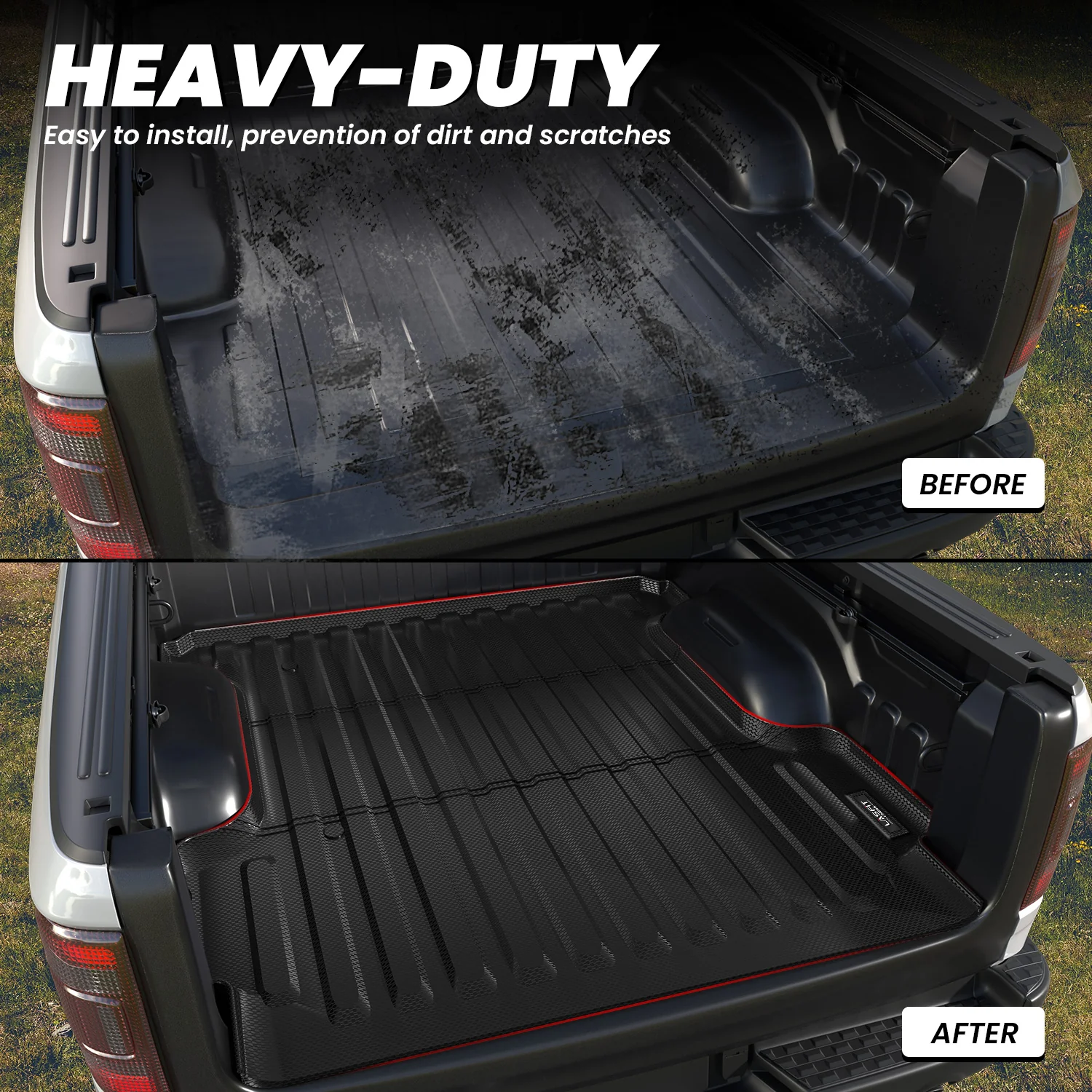 Fit for 2019-2026 Ram 1500 Truck Bed Mat & Tailgate Mat, Fit without RAM RamBox, Not Fit Drop-in liners - Image 5