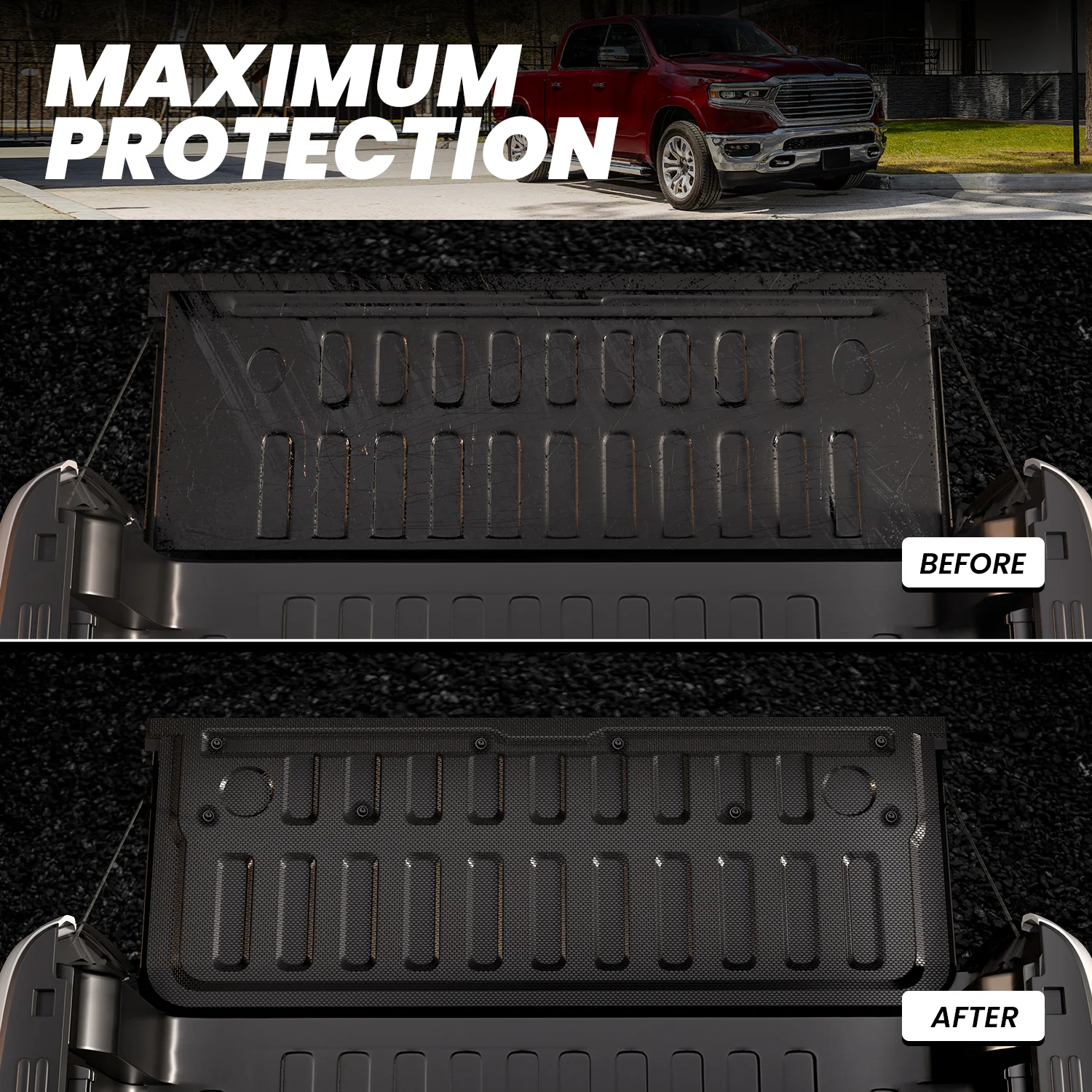 Fit for 2019-2026 Ram 1500 Truck Bed Mat & Tailgate Mat, Fit without RAM RamBox, Not Fit Drop-in liners - Image 6