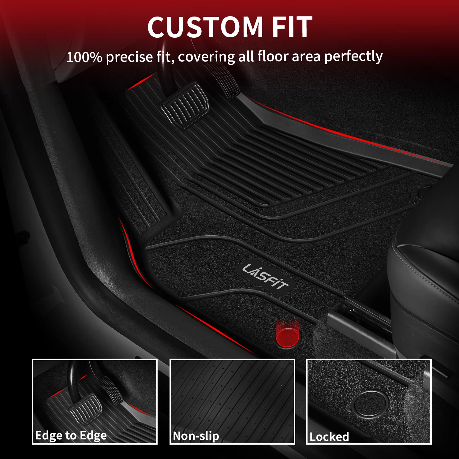 Fit for 2021-2026 Tesla Model X & X Plaid Floor Mats TPE Material, Fit 6-Seat ONLY - Image 3