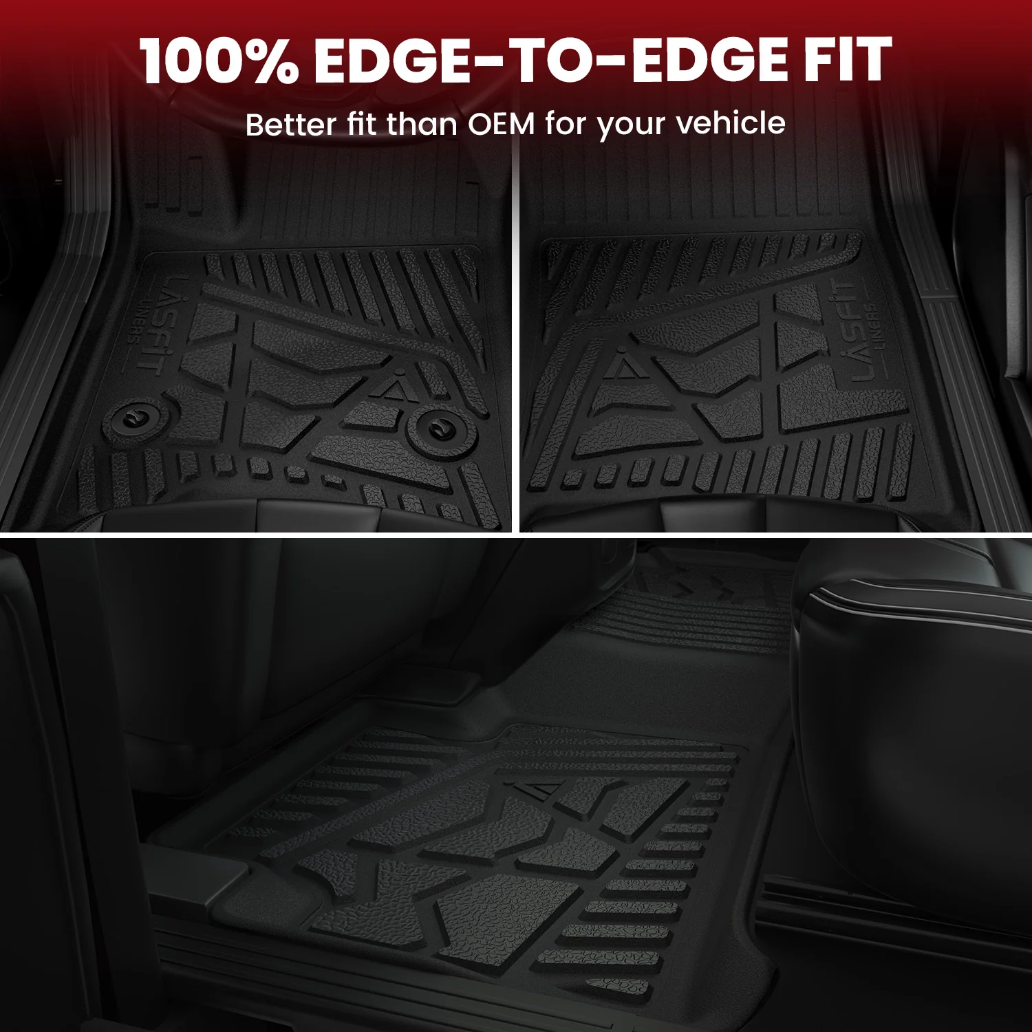 Fit for 2017-2026 Ford F-250 F-350 F-450 F-550 Crew Cab/ Super Cab Floor Mats, Only Fit Carpet Floor with Factory Storage - Image 21