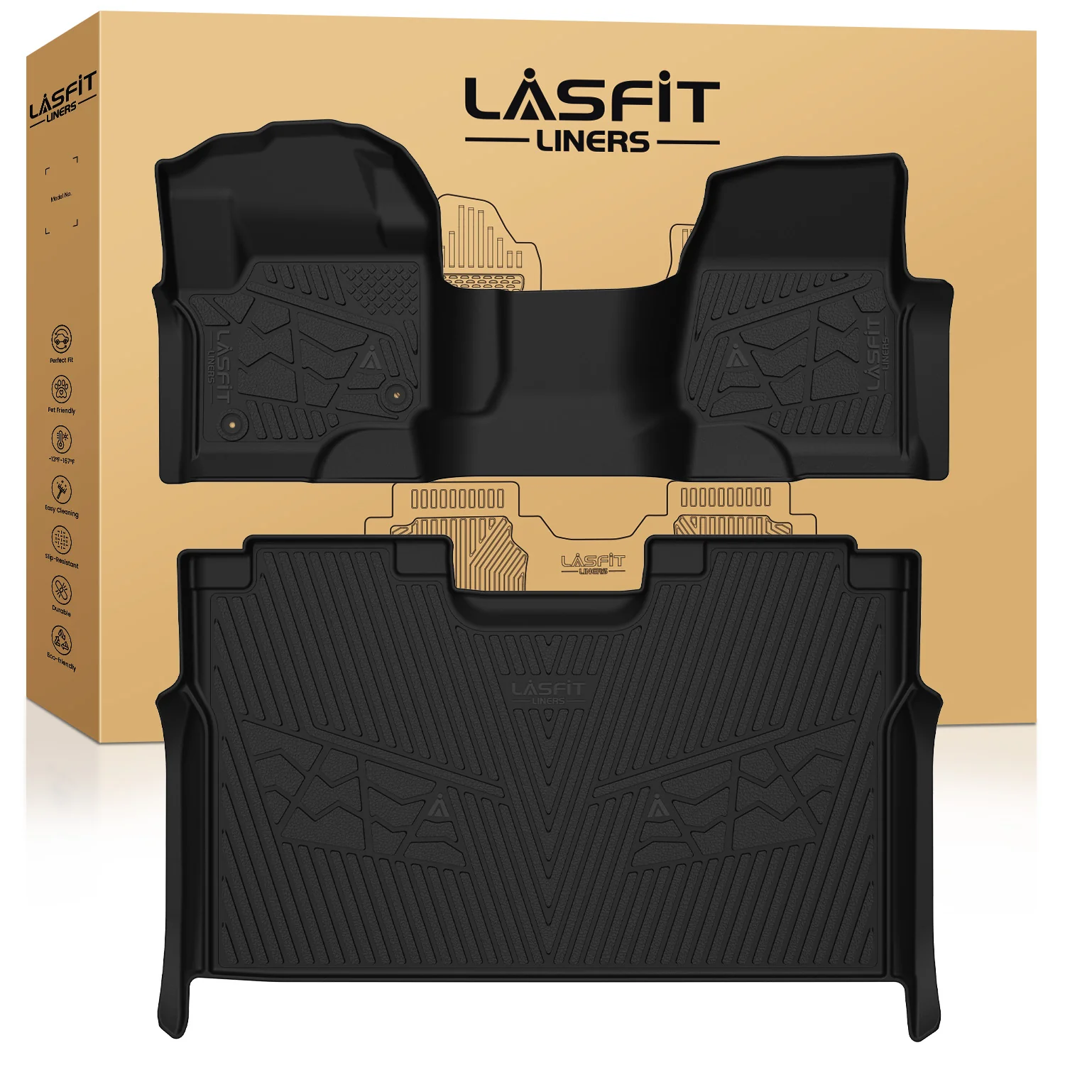 Fit for 2017-2026 Ford F-250 F-350 F-450 F-550 Crew Cab/ Super Cab Floor Mats, Only Fit Carpet Floor with Factory Storage - Image 28