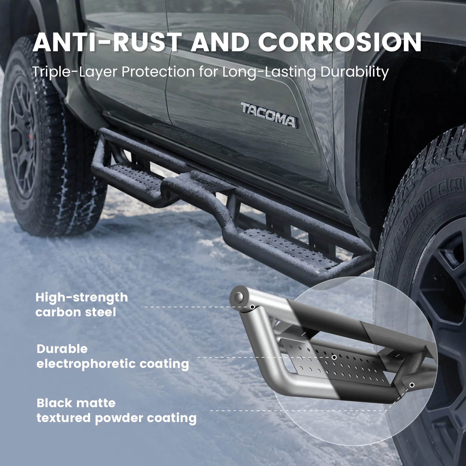 Fit for 2024-2026 Toyota Tacoma Running Boards Side Steps, Fit Double Cab ONLY - Image 6