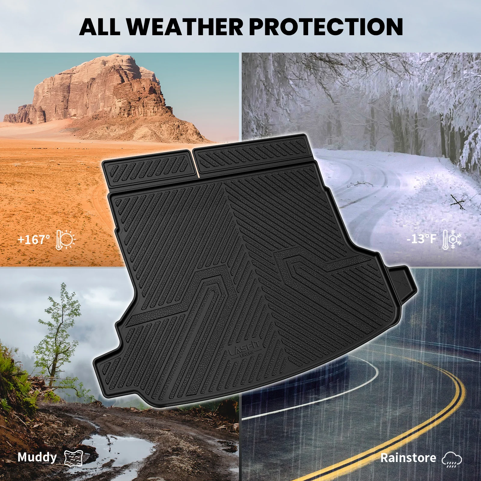 Fit for 2019-2026 Subaru Ascent Floor Mats & Cargo Mat with Seatback Protector, Fit 7 Seats - Image 6