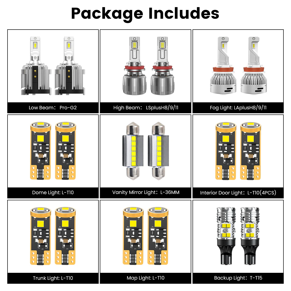 Fit for 2016-2019 Volkswagen Passat Custom H7 LED Bulbs Exterior Interior Lights - Image 5