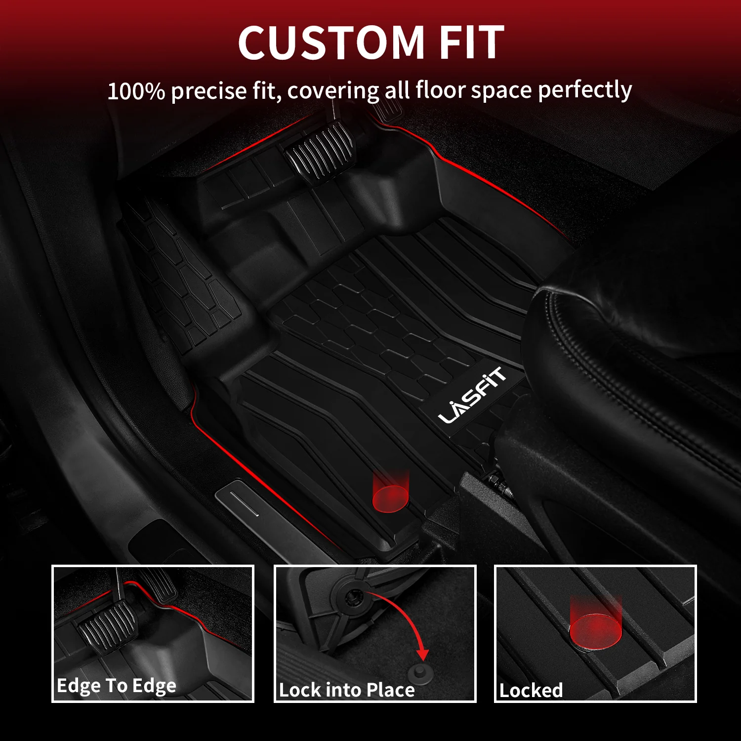 Fit for 2019-2022 Lincoln Nautilus Custom Floor Mats TPE Material 1st & 2nd Row Seat - Image 2
