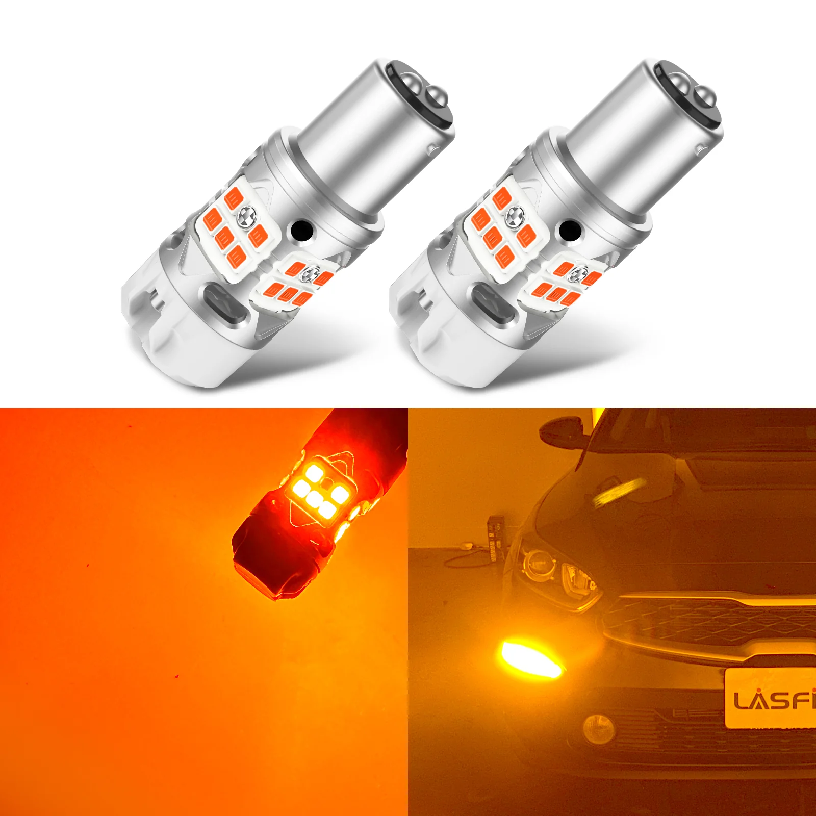 1157 2057 LED Turn Signal Bulbs CanBus-Ready Amber | T3 Series - Image 2