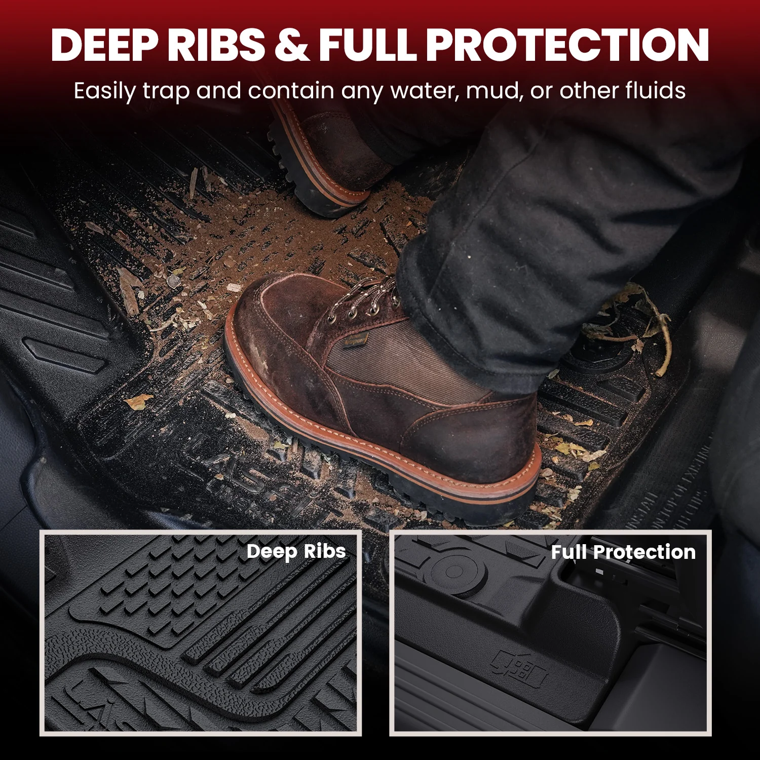 Fit for 2019-2024 Ram 1500 1st & 2nd Floor Mats, Only Fit Carpet Floor, Don't Fit Classic Model - Image 19