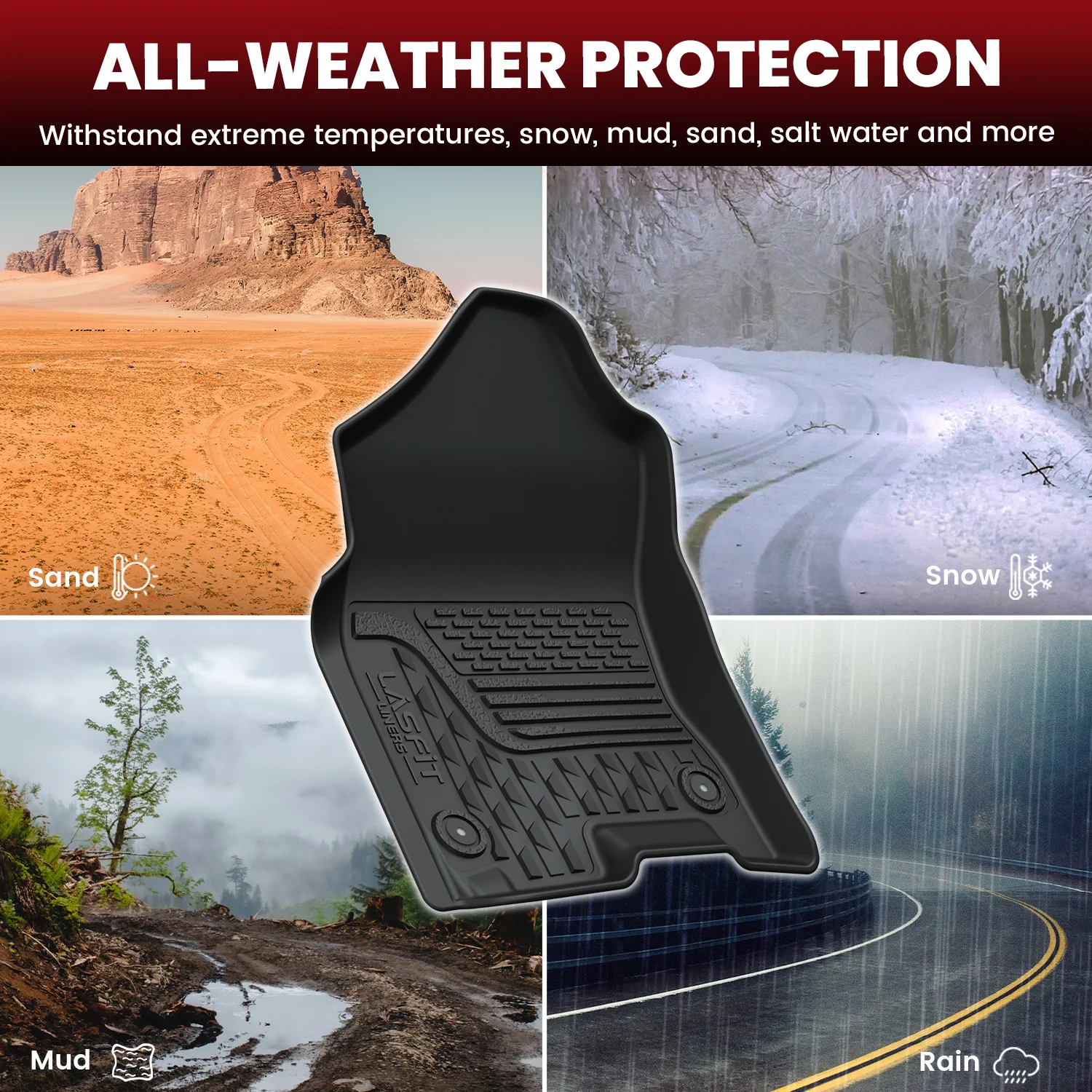 Fit for 2019-2024 Ram 1500 1st & 2nd Floor Mats, Only Fit Carpet Floor, Don't Fit Classic Model - Image 54